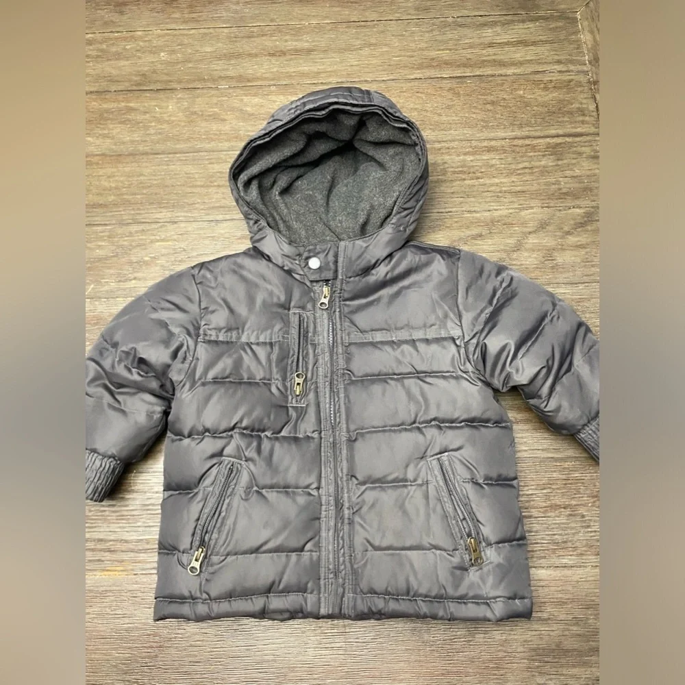 Baby Gap Puffer Hoodie Coat Jacket Boy Fray Size 2T